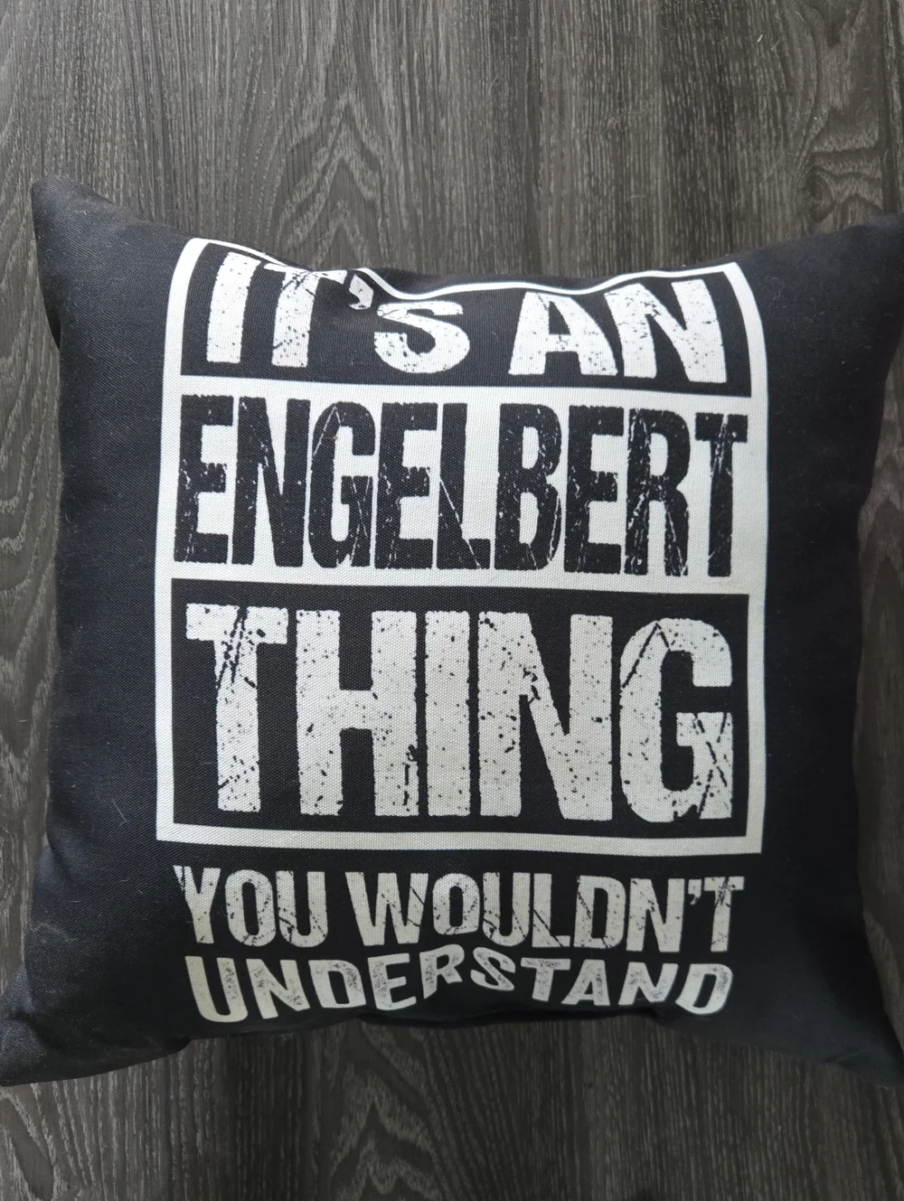 Black 'It's an Engelbert Thing' Decorative Accent Pillow
